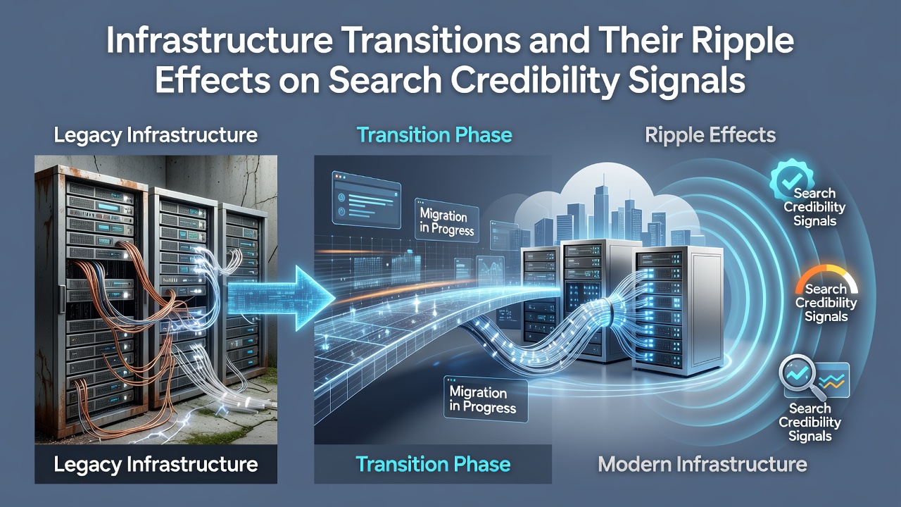 Infrastructure Transitions and Their Ripple Effects on Search Credibility Signals